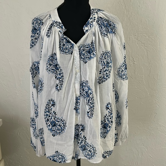 Coastal flowy button down top - Picture 1 of 4